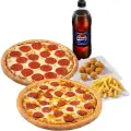 2 Adet Orta Boy Pizza + Litrelik İçecek + Patates + 10 lu Çıtır Tavuk