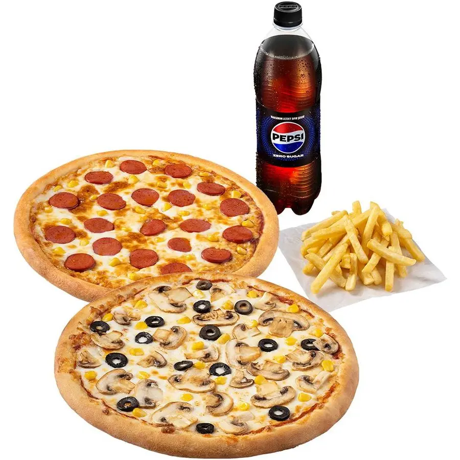 2 Büyük Boy Pizza Menü + Patates